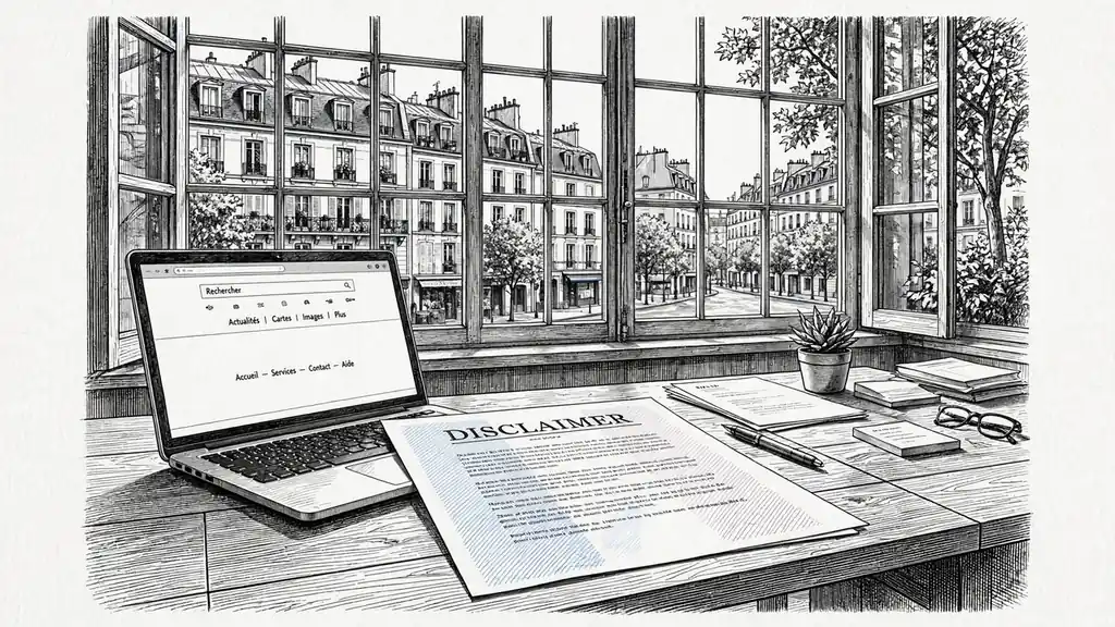 bureau français moderne avec document de non-responsabilité