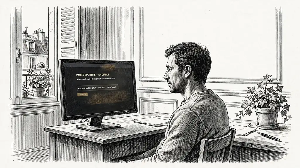Utilisateur devant un écran d'ordinateur sans les outils de protection ANJ.